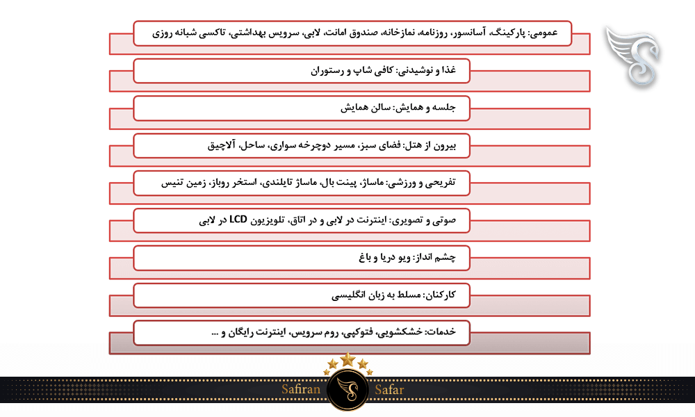 امکانات هتل داریوش در کیش