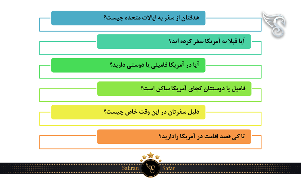 سوالات متداول متقاضیان ویزای گردشگری آمریکا