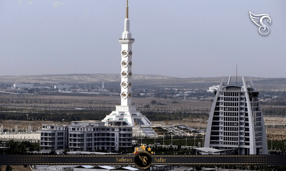 نمایی زیبا از بنای قانون اساسی ترکمنستان