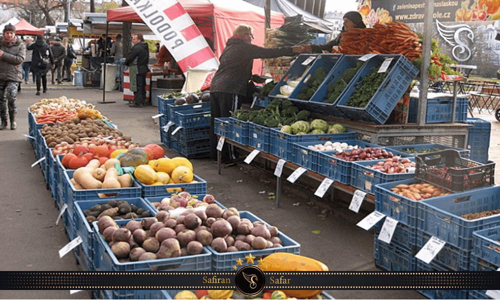 محصولات عرضه شده در بازار کشاورزان پراگ